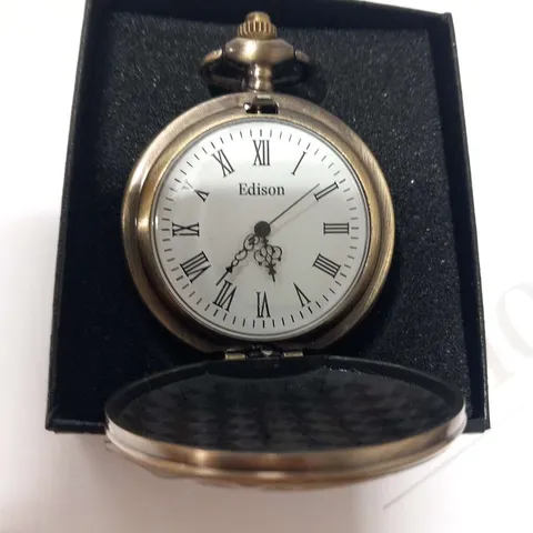 MENS EDISON POCKET WATCH WITH CHAIN – BRAND NEW IN BOX