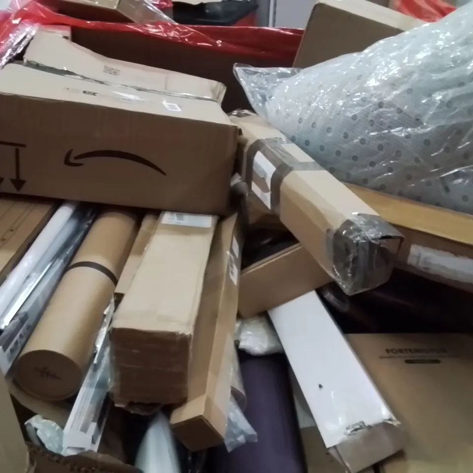 PALLET OF ASSORTED HOUSEHOLD GOODS AND PRODUCTS TO INCLUDE;SHOE RACK,SAW,LIGHT PENDANT