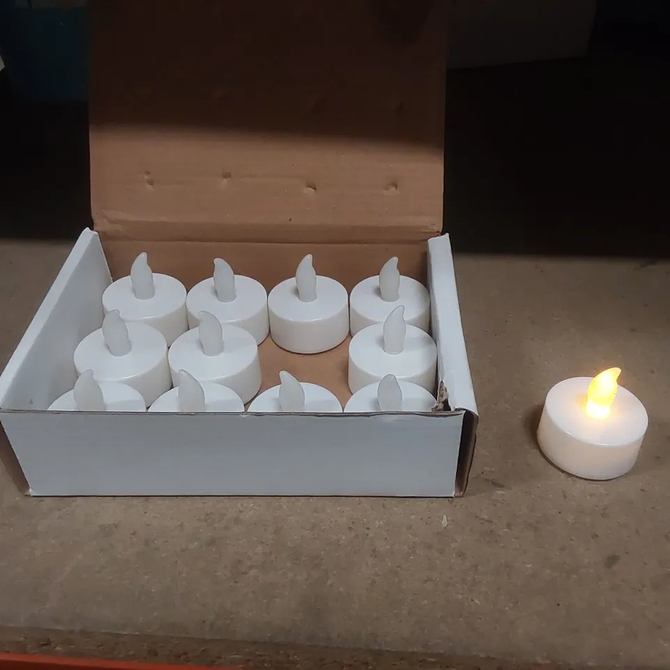 BOX CONTAINING A LARGE QUANTITY OF FAUX LED CANDLE SETS 