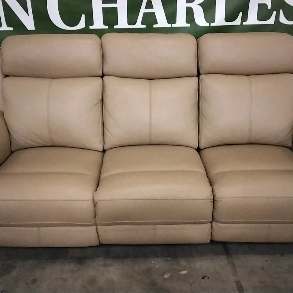 QUALITY DESIGNER MINK LEATHER ELECTRIC RECLINER 3 SEATER SOFA