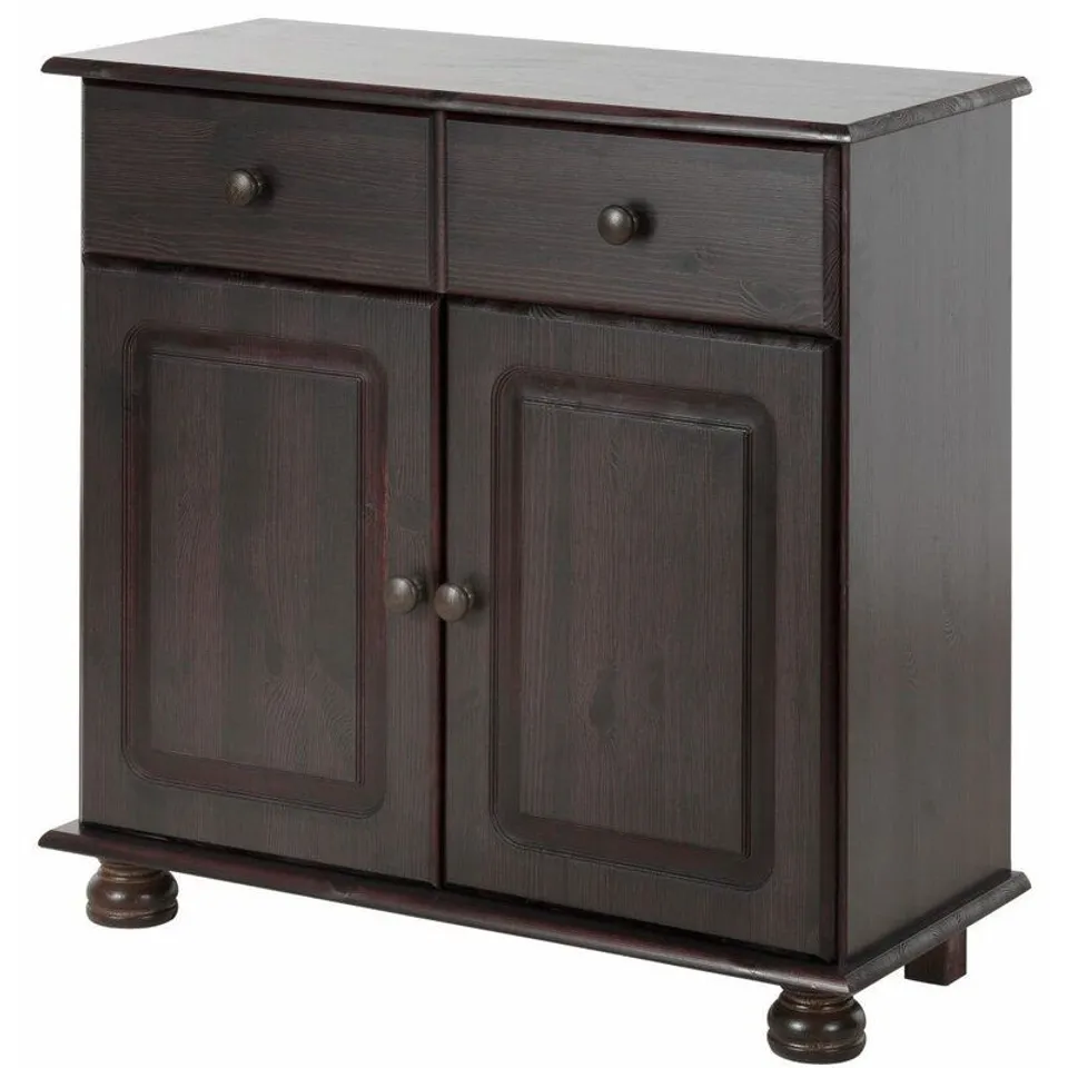 ZARIA 80CM 2 DRAWER SOLID WOOD COMBI CHEST