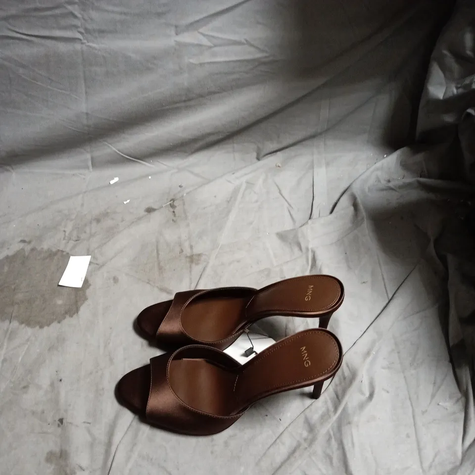 MNG BY MANGO SANDALS – BROWN OPEN-TOE HEELED SANDALS, UK 6 (EU 39)
