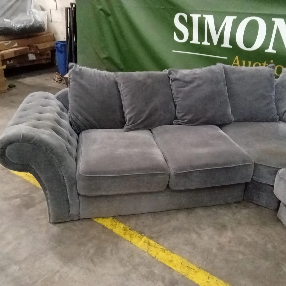 WINDSOR FABRIC SCATTER BACK CORNER GROUP SOFA - GREY RRP £1899