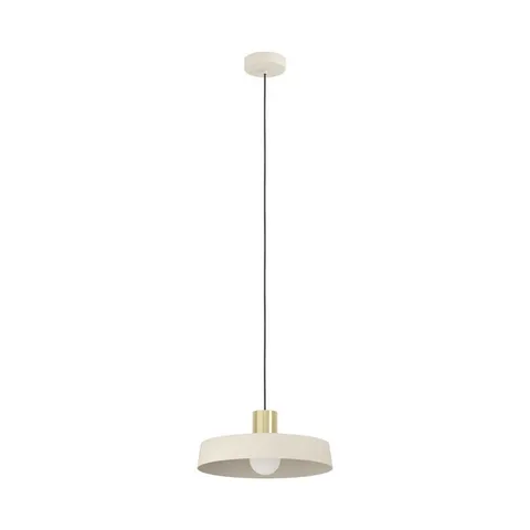 BOXED EGLO VALDIOLA SANDY-COLOURED ROUND STEEL SINGLE PENDANT LIGHT