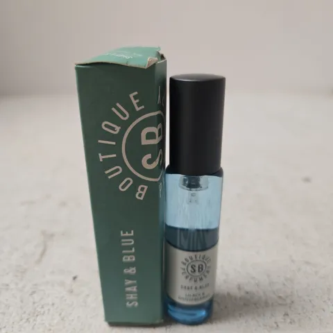 SHAY & BLUE FRAGRANCE – BLUE LIQUID IN GLASS BOTTLE (MINIATURE)