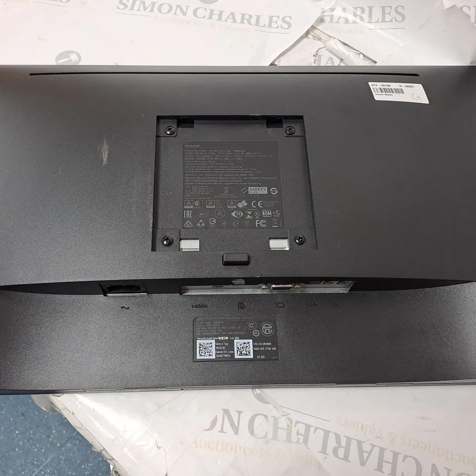 DELL 22" LCD MONITOR MODEL P2217H SERIAL #CN-0RH81R