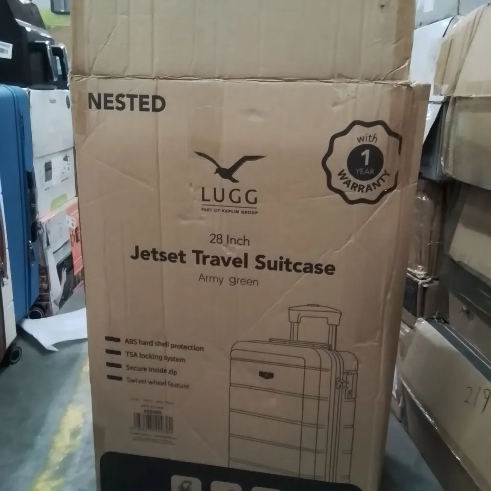 BOXED LUGG 28INCH JETSET TRAVEL SUITCASE ARMY GREEN