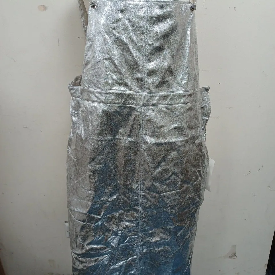 NEVER FULLY DRESSED SILVER PINAFORE DRESS - UK 22