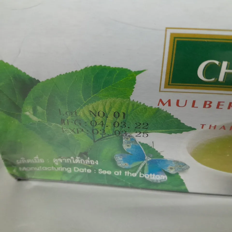 APPROXIMATELY 30 BOXES OF BRAND NEW SEALED THAI MULBERRY TEA CHA BAI MON MULBERRY LEAVES DRINK BY THAI SILK PRODUCTS 