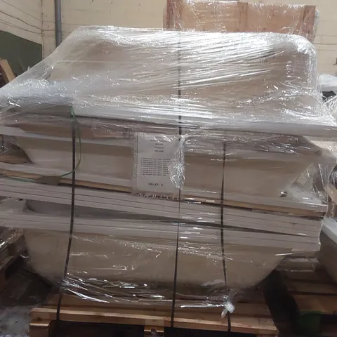 PALLET CONTAINING APPROXIMATELY 9x DESIGNER HEAVY DUTY ANTI-SLIP STEEL BATH TUBS