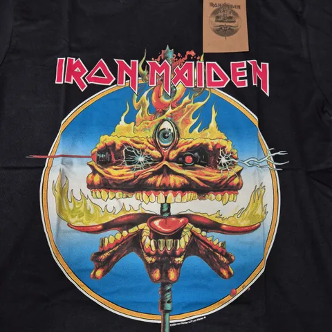 IRON MAIDEN REMASTERED THE CLAIRVOYANT ARTWORK CREW-NECK T-SHIRT IN BLACK SIZE XL