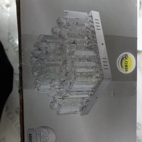 BOXED GLOBO CLEO CEILING LED LIGHT CRYSTAL IN CHOROME