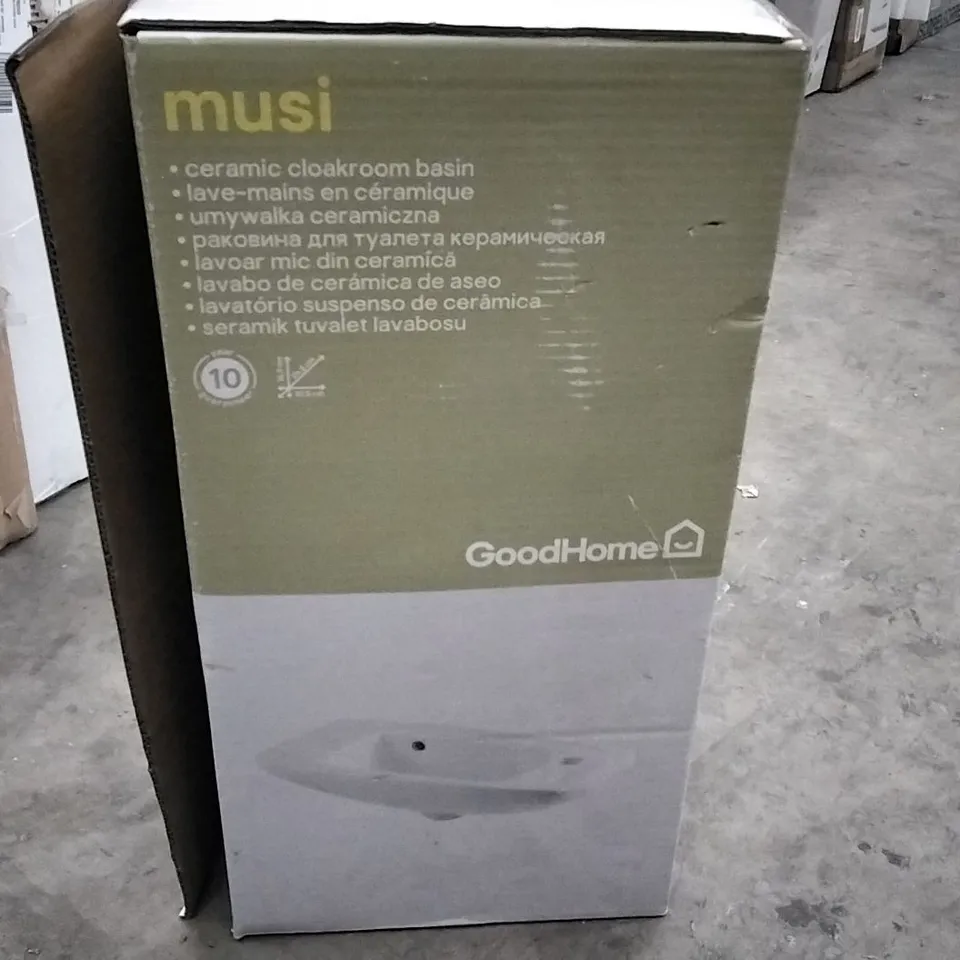 BOXED MUSI CERAMIC CLOAKROOM BASIN 