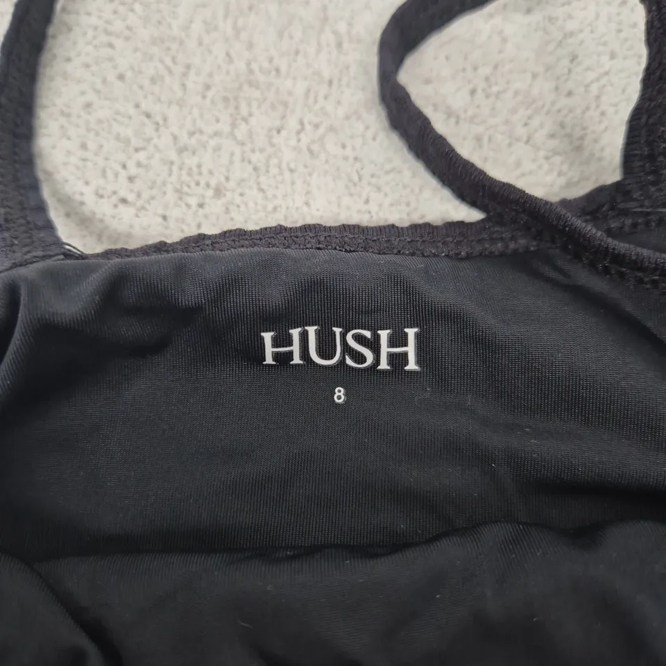 HUSH DINA CRINKLE DOUBLE STRAP SWIMSUIT - BLACK, UK 8