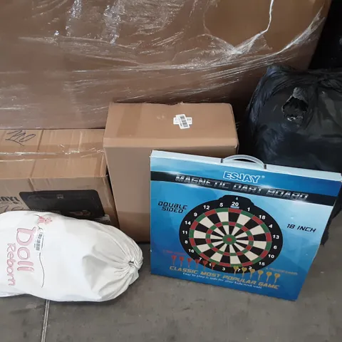 LARGE PALLET OF ASSORTED HOMEWARE ITEMS TO INCLUDE PARASOL BASE, TURNTABLE, LAP DESK ETC
