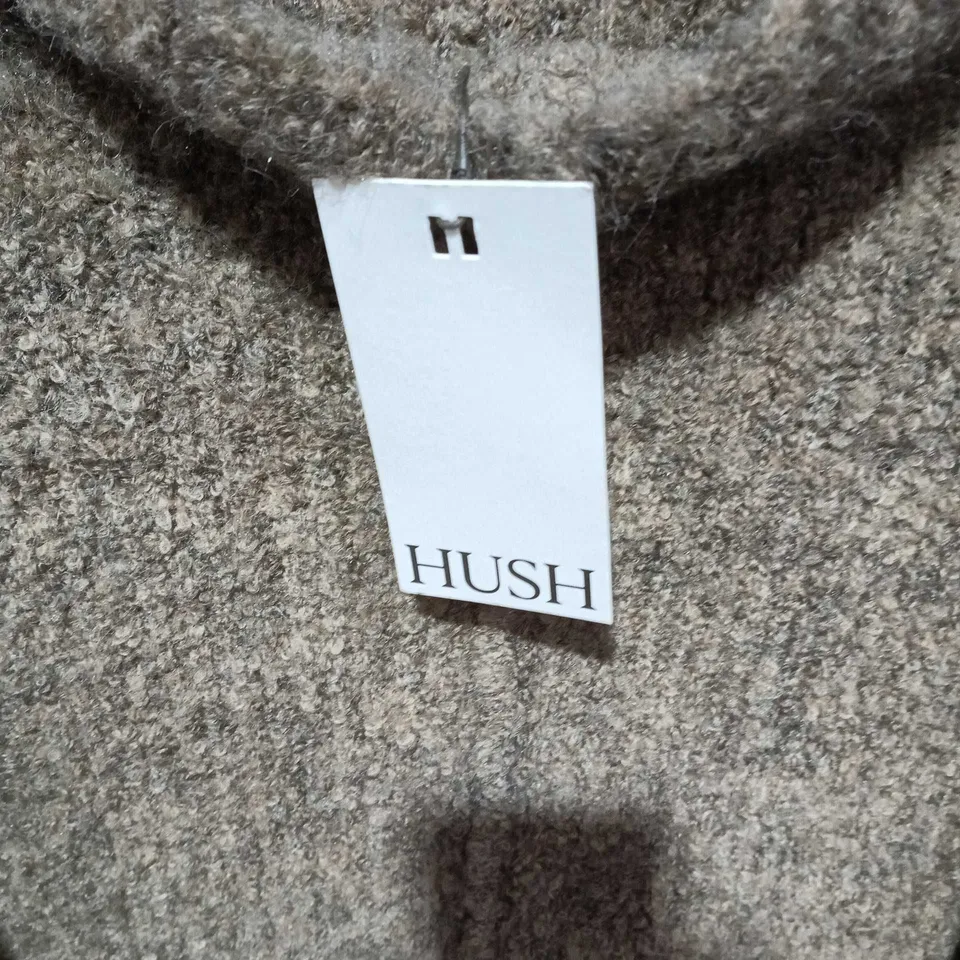 HUSH BAILEY BOUCLE FUNNEL JUMPER – OATMEAL, UK SIZE L