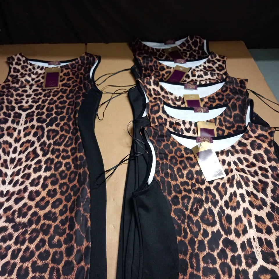 LOT OF 6 INSTYLE ANIMAL PRINT DRESSES - VARIOUS SIZES