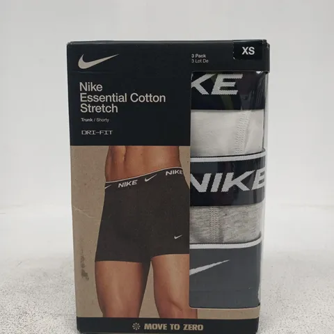 NIKE ESSENTIAL COTTON STRETCH TRUNK 3 PACK – XS