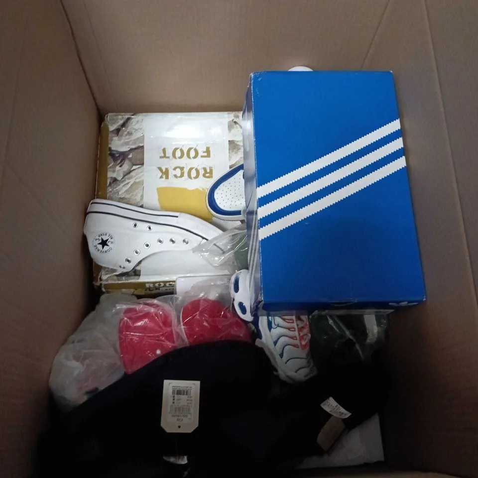 APPROXIMATELY 10 PAIRS OF ASSORTED SHOES TO INCLUDE - BOOTS - SLIPPERS - TRAINERS ETC