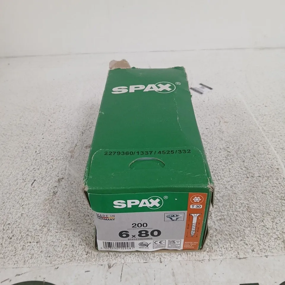 SPAX SCREWS BOX – 200 PCS, 6.8MM, TORX T30 (GERMANY)