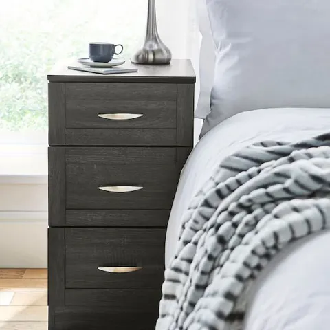 KINGSTON 3 DRAWER BEDSIDE TABLE
