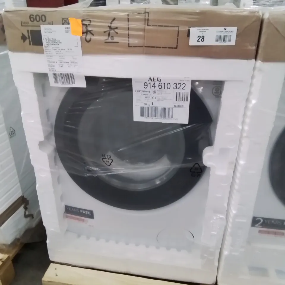 AEG 7000 LWR7195M4B FREESTANDING WASHER DRYER 9/5KG LOAD, 1400RPM SPIN, WHITE RRP £750
