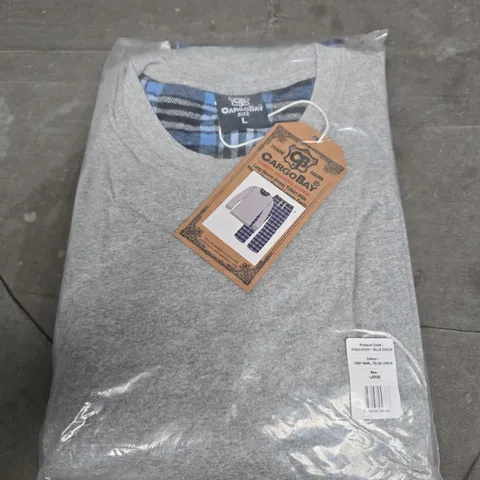 CARGO BAY GREY MARL / BLUE PYJAMAS SET SIZE L