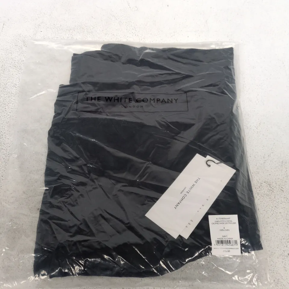 THE WHITE COMPANY LINEN STITCH DETAIL CROPPED WIDE LEG TROUSERS – UK 6