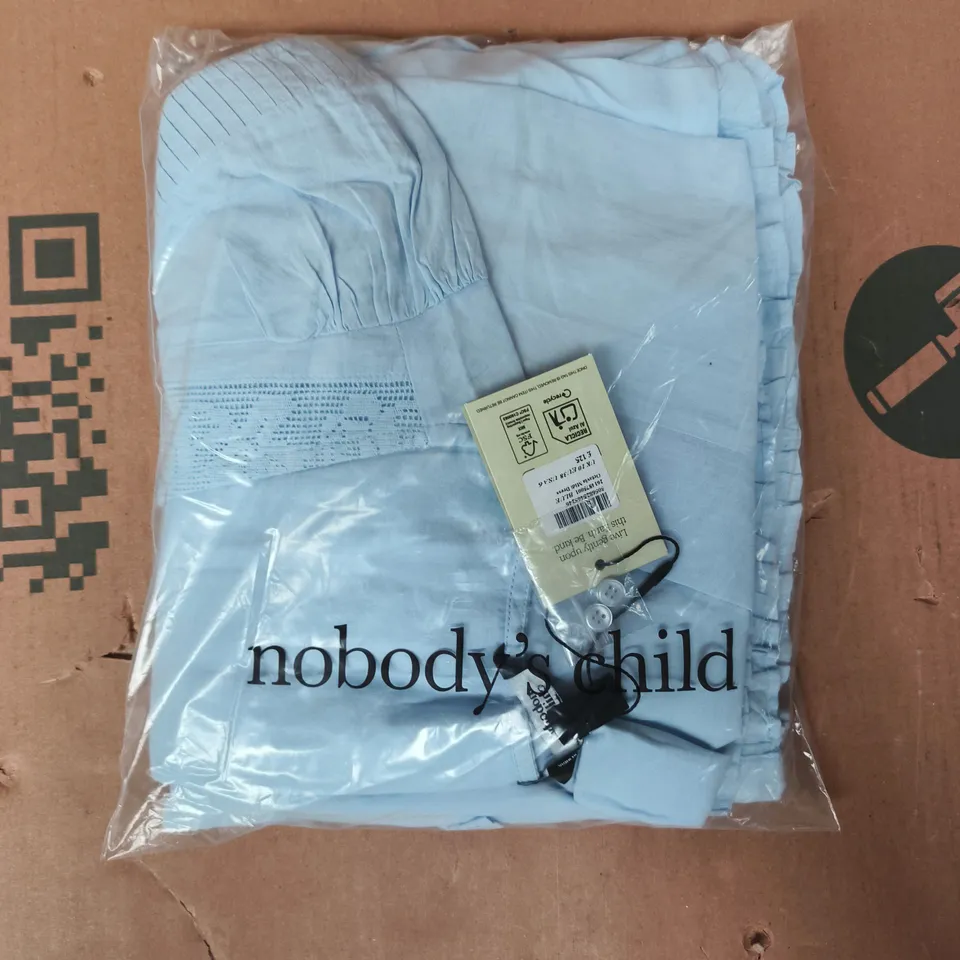 BAGGED NOBODY'S CHILD OCTAVIA MIDI DRESS IN BLUE SIZE UK 10