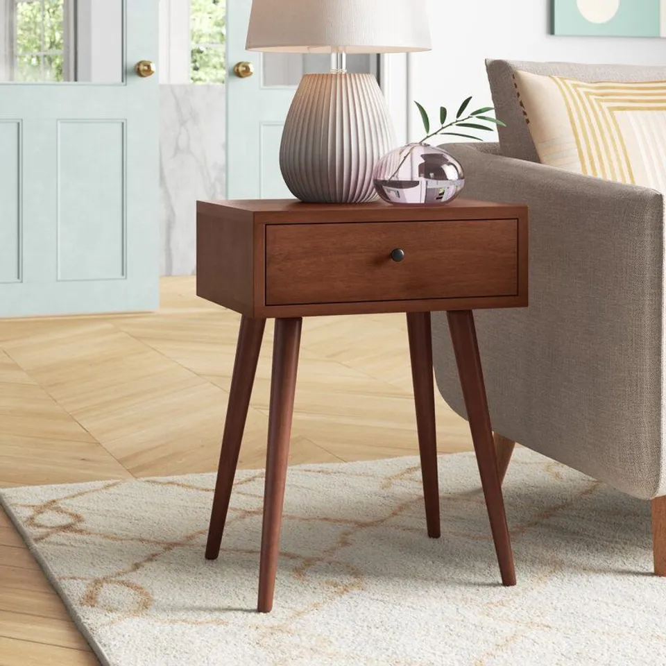 TOWNSVILLE SIDE TABLE WITH STORAGE COLOUR BROWN
