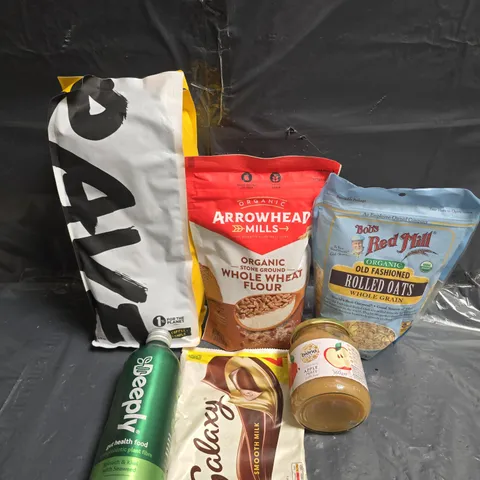 APPROXIMATELY 10 ASSORTED FOOD ITEMS TO INCLUDE - GALAXY, RAVE COFFEE AND WHOLE WHEAT FLOUR