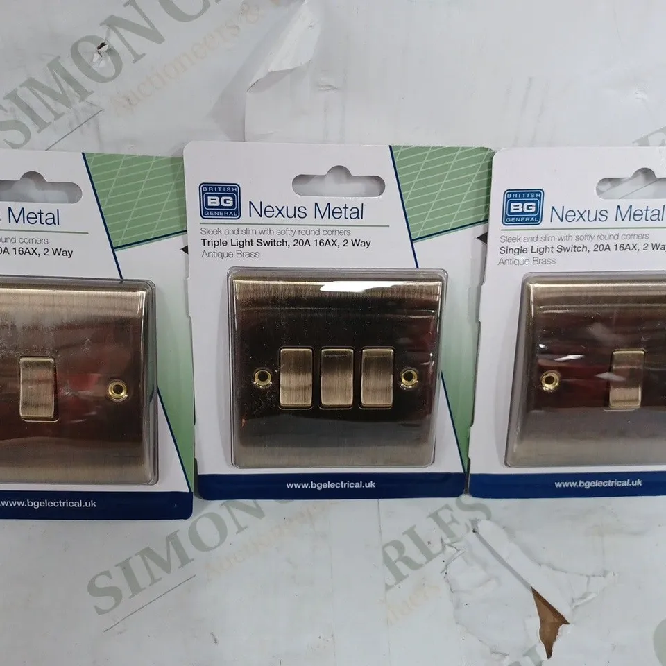 LOT OF 3 NEXUS METAL LIGHT SWITCHES 