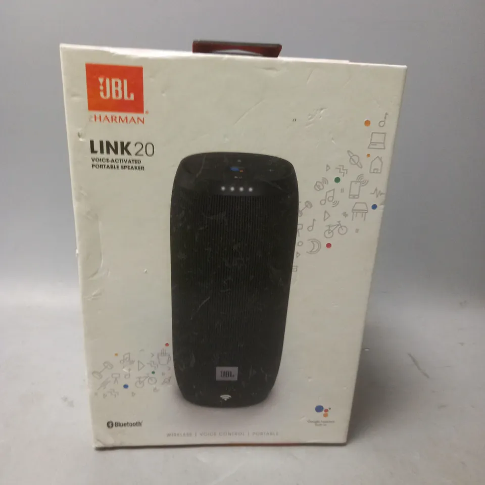 JBL LINK 20 BLUETOOTH VOICE-ACTIVATED PORTABLE SPEAKER 