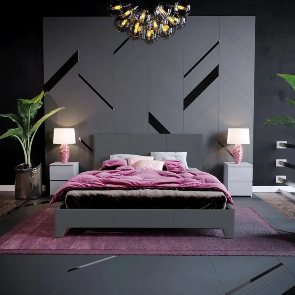 BOXED SCIPIO UPHOLSTERED FAUX LEATHER BED (1 BOX)