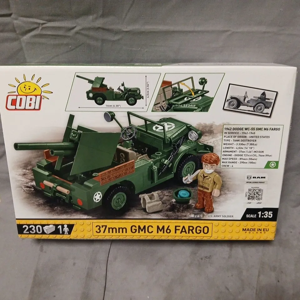 COBI 37MM GMC M6 FARGO WWII MILITARY VEHICLE MODEL KIT, 1:35 SCALE