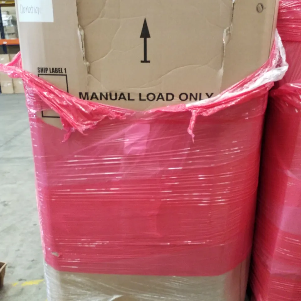 PALLET OF ASSORTED PRODUCTS INCLUDING MESH CHAIR GREY, FOOD PROCESSOR, TOILET SEAT, METAL CLOTHES RACK WITH STORAGE SHELF