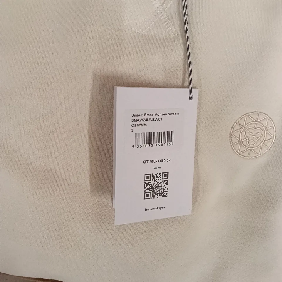 BRAND NEW BRASS MONKEY SWEATS - OFF WHITE SIZE SMALL APPROXIMATELY 5