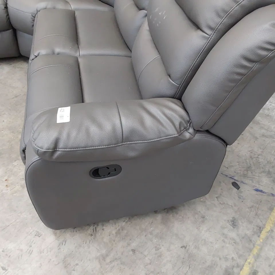 DESIGNER MANUAL RECLINING CORNER GROUP BROWN FAUX LEATHER