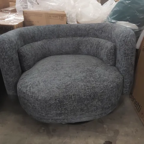 QUALITY DESIGNER DANETTI HENRY DARK BLUE CHUNKY WEAVE SWIVEL LOVE SEAT