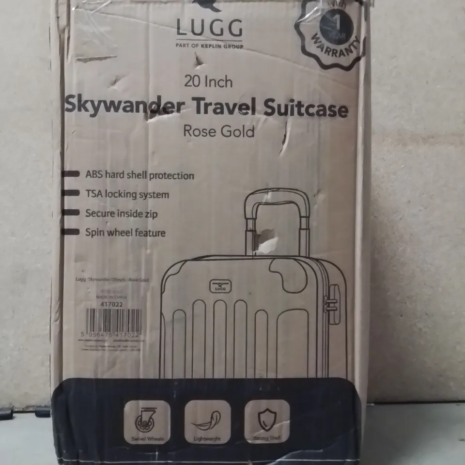 BOXED LUGG SKYWANDER TRAVEL SUITCASE ROSE GOLD 20"
