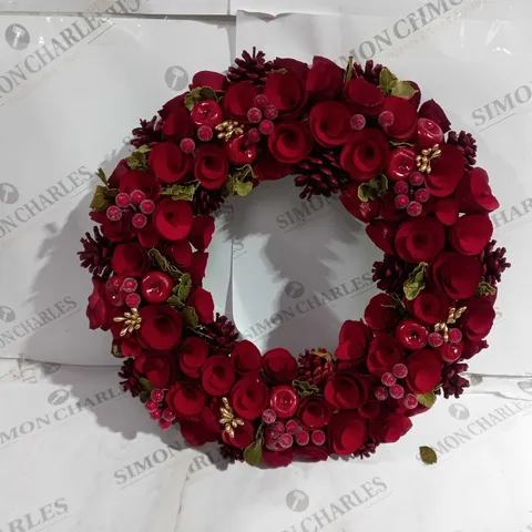 DIBOR HANDMADE PINECINE & ROSE WREATH - BM89