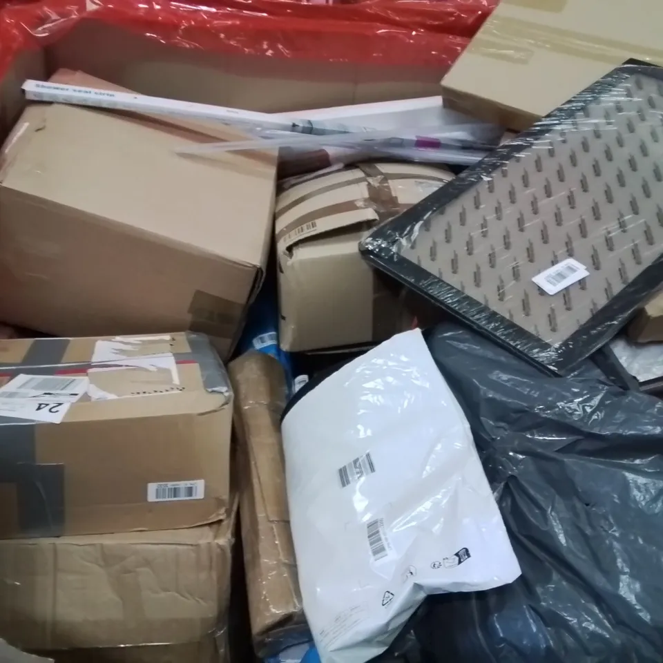 PALLET OF ASSORTED HOUSEHOLD GOODS AND PRODUCTS TO INCLUDE;KIDS PLAYHOUSE,SHOE RACK,TOILET SEAT COVER