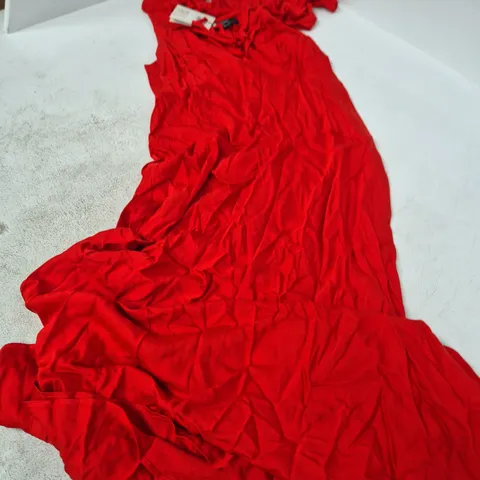 NOBODY'S CHILD CLEO MIDI DRESS – SOFT RED, UK 12 (EU 40, USA 8)