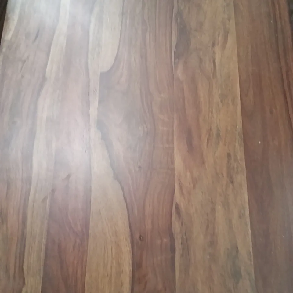 BROWN TABLE - DAMAGED CORNERS - CHIPS / SCRATCHES - SLANTED
