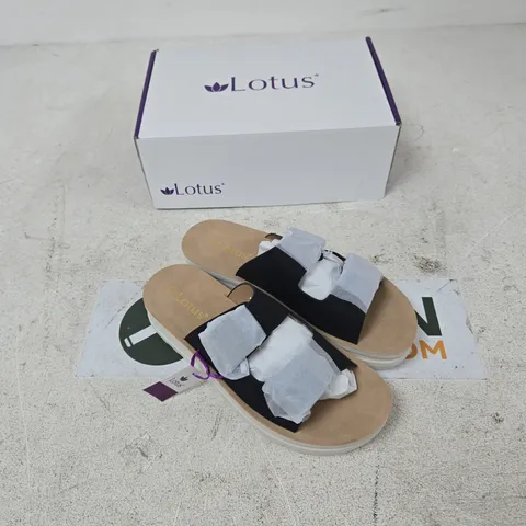 LOTUS VOLOS SANDALS – BLACK STRAPS, UK 7 (EU 40)