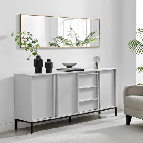 BRAND NEW BOXED SVIT WHITE 3 DOOR AND 3 DRAWER LARGE SIDEBOARD (1 BOX)