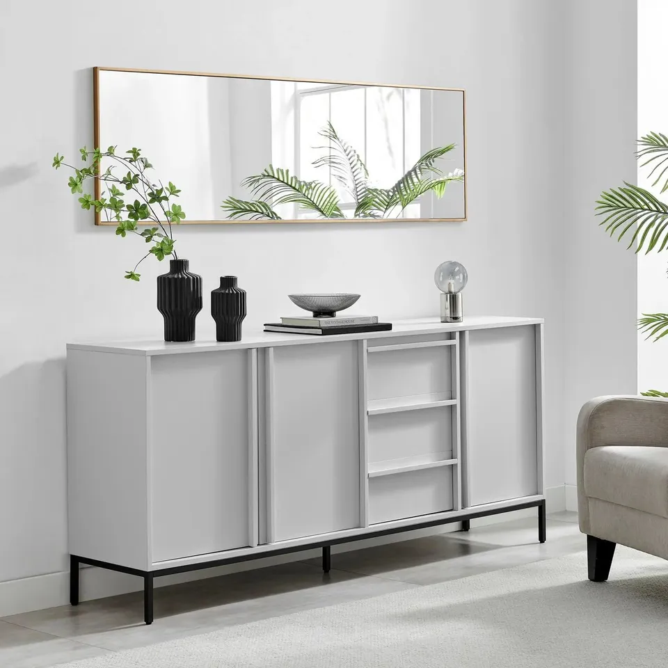 BRAND NEW BOXED SVIT WHITE 3 DOOR AND 3 DRAWER LARGE SIDEBOARD (1 BOX)