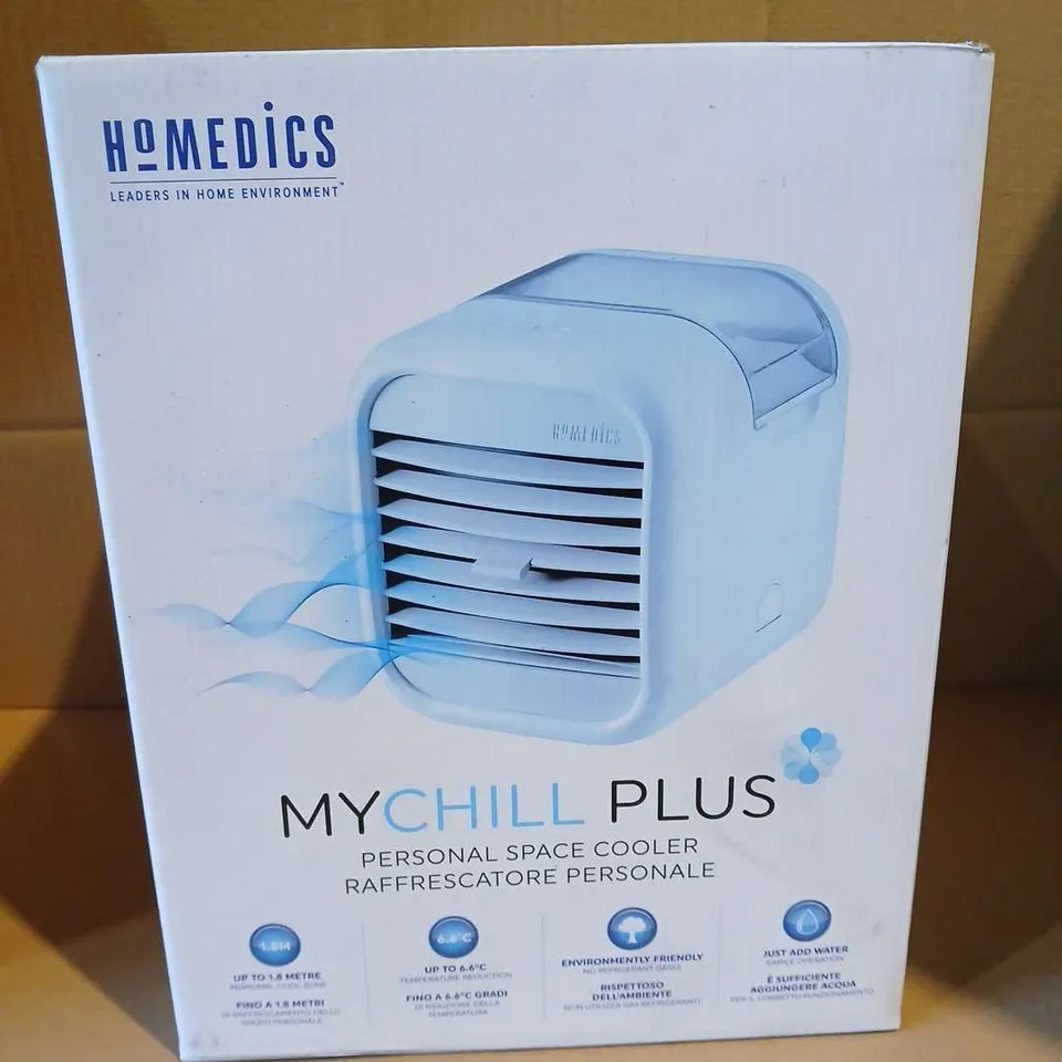 BOXED HOMEDICS MYCHILL PLUS PERSONAL SPACE COOLER 