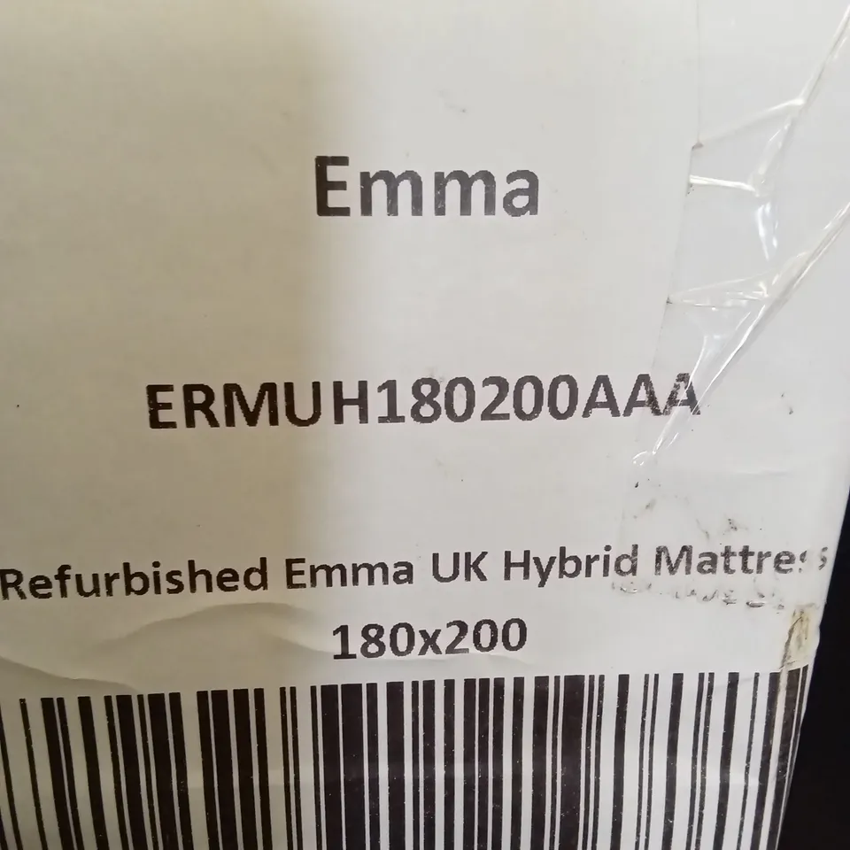 BOXED AND ROLLED MANUFACTURER REFURBISHED EMMA UK HYBRID MATTRESS 180 X 200CM (SUPERKING SIZE)