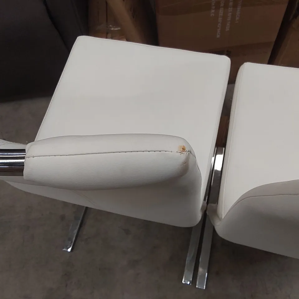 SET OF 6 DESIGNER FAUX LEATHER DINING CHAIRS